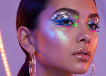 Glitchy Glam Asymmetrical Makeup Trend